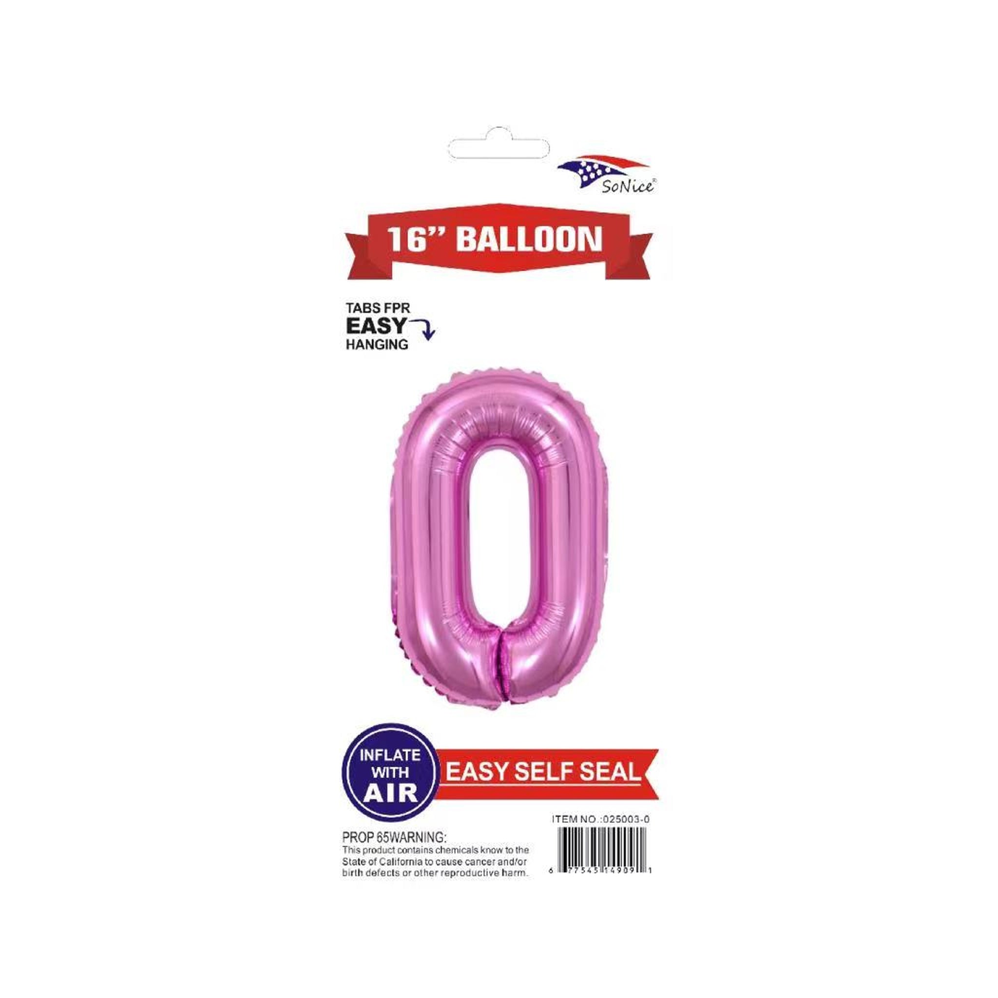 16" Foil Balloon Pink #0.
